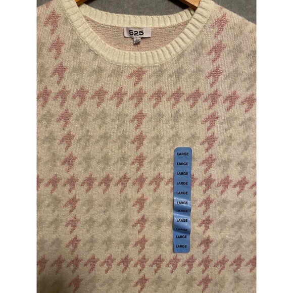 525 America Sweaters Women's L Pink Stretch Heavy Sparkles Crew Neck Long Sleeve - Picture 3 of 14
